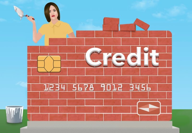concept of rebuilding or repairing your credit rating with credit card