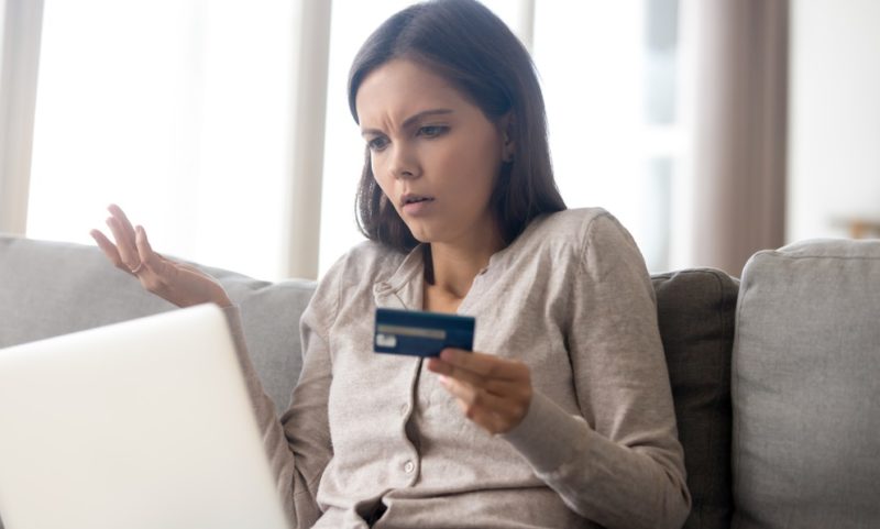 girl checking negative credit items