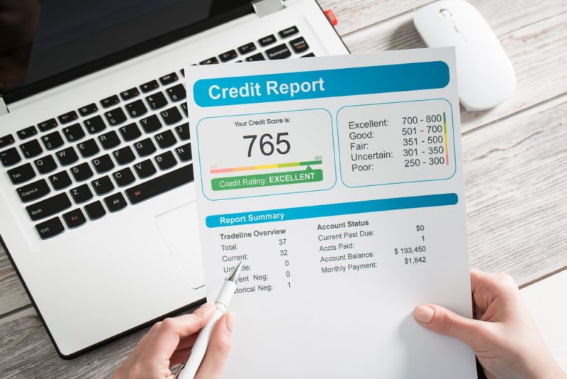 report credit score banking borrowing application